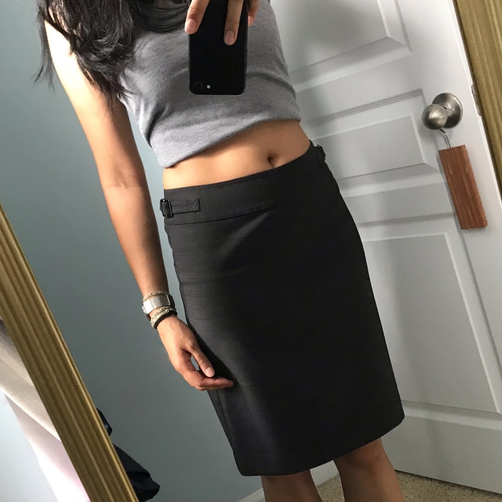 Kenneth Cole 0 Dark Grey Office Work Skirt